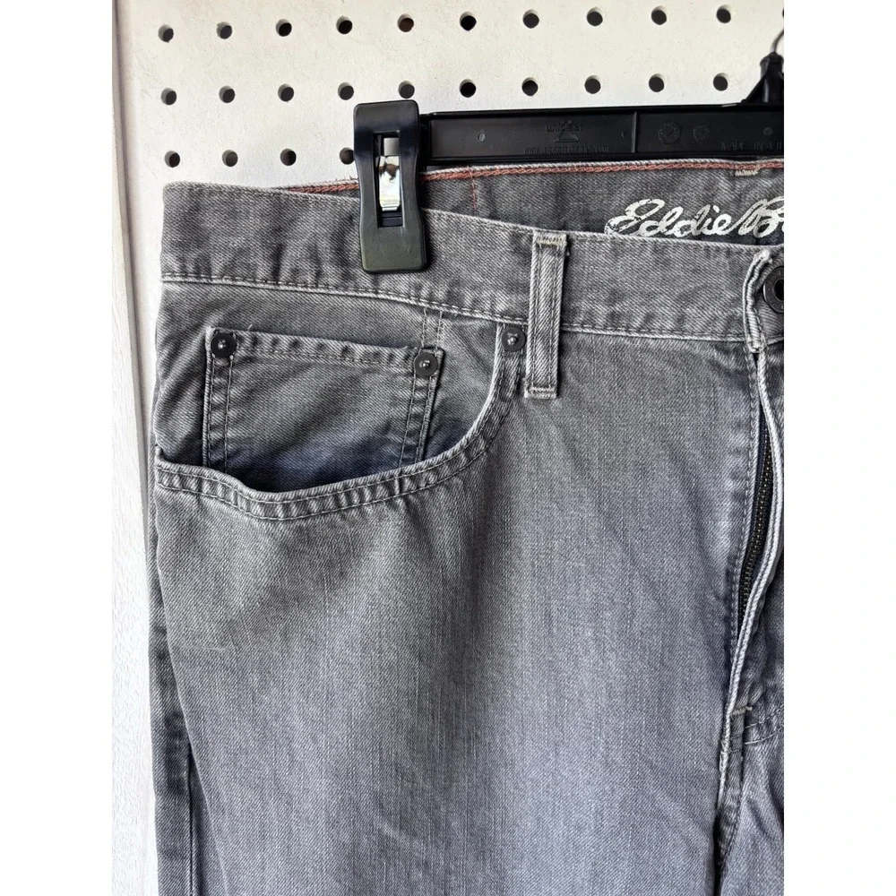 Eddie Bauer Men's 34x34 Gray Straight Fit Denim Jeans 100% Cotton